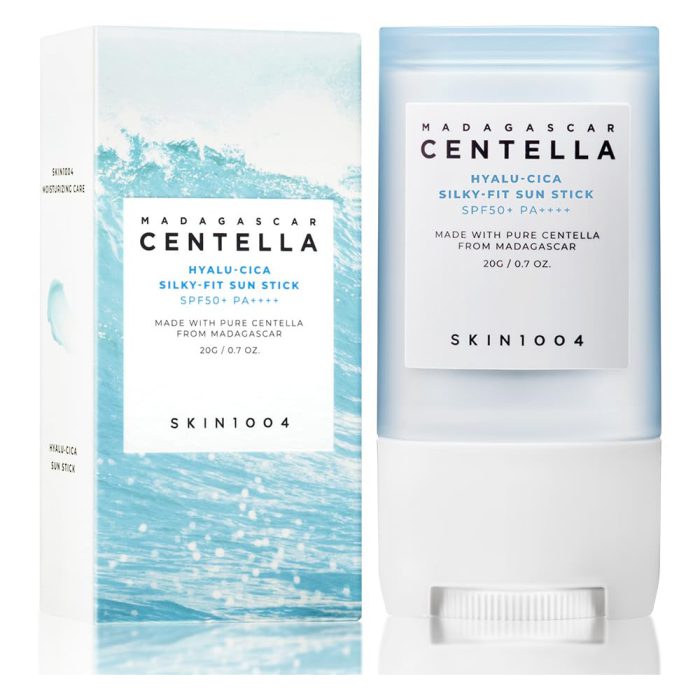 ضد-آفتاب-استیکی-آبرسان-و-تسکین-دهنده-هیالو-سیکا-اسکین-1004-SKIN1004-Hyalu-Cica-Silky-Fit-Sun-Stick-20g-700x700-1 کرم ضد آفتاب بی رنگ سنتلا اسکین 1004